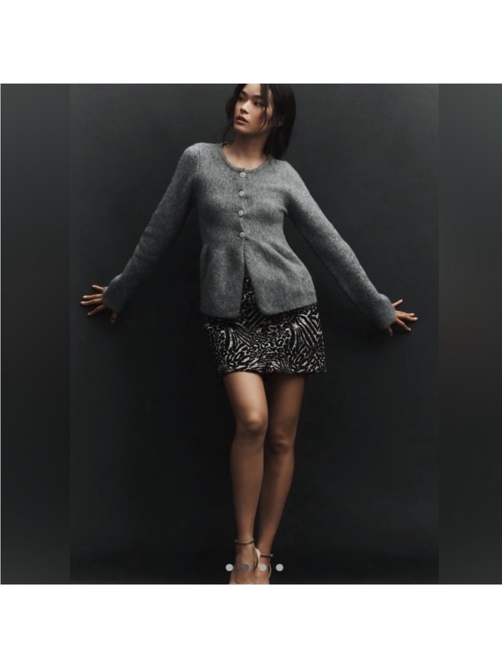 NWT Anthropologie Maeve Flower Button Peplum Cardigan Sweater Size M - Picture 3 of 12